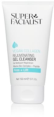 Super Facialist Vegan Collagen Rejuvenating Gel Cleanser - Firming, Smoothing & Plumping, Gentle Face Cleanser & Face Care with Marine Bio-Complex, Seaweed and Hyaluronic Acid, 150ml