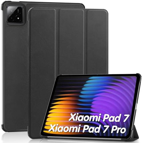 GOZOPO Hülle für Xiaomi Pad 7 / Pad 7 Pro (11,2 Zoll) 2024, Ultraleicht Smart Case Cover mit Auto Schlaf/Wach und Ständerfunktion (Schwarz)