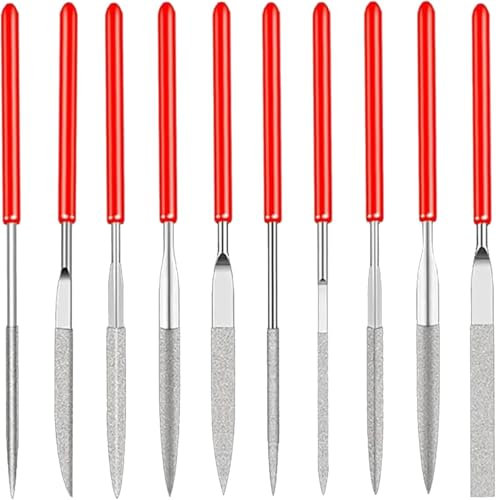 Lime Metal - Outillage - Limes Diamant,Bamyli 10 Pièces Mini Limes à Aiguille 2x100mm, pour Bijoux, Bois, Métal, Verre, Bricolage