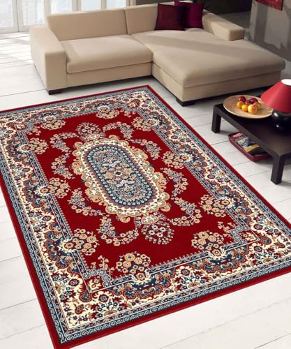 Parure (3 pezzi) di Tappeti arredo salotto disegno orientale persiano classico ROYAL SHIRAZ 2063 ROSSO tris scendiletto