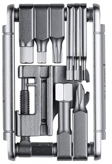 Fabric 16 IN 1 - Foldable Multitool for Cycling: 16 in 1 - Hex Key, Spoke Gauge, Torque, Chain Splitter - Bike Repair Tool - Silver