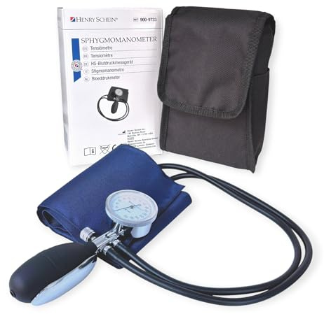 Henry Schein - Blutdruckmessgerät (1 Stück), manuell mit Zweischlauch-Manschette, mechanisch, wartungsarm & hohe Messgenauigkeit (±3 mmHg), ideal für Arztpraxen, Kliniken & den Pflegebereich