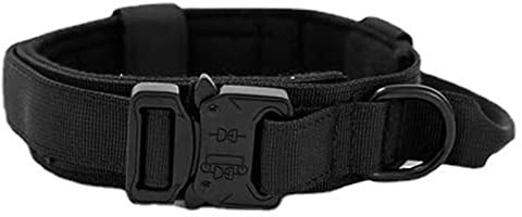 Haofy Collar de Perros de Metal con Collar de Poliéster Ajustable D -ing para Entrenar Perros Grandes Promedio, Adecuado para Trabajar y Caminar (M)