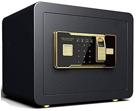 Coffre-fort électronique à empreintes digitales avec serrure à clavier programmable, boîte de sécurité ignifuge antivol pour argent, objets de valeur et médicaments, coffre-fort domestique en acier