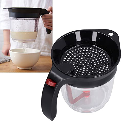 Gravy Fat Separator 1L, Durable Gravy Jug Fat Separator Cup and Strainer with Bottom Release, Heat Resistant, Quick Separation for Making Grates, Soups, Stews or Sauces