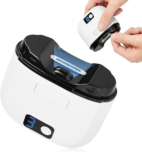 Cortauñas Electrico, 3 En 1 Corta Uñas Electrico con 3 Velocidades Portátil Cortauñas y Pulidor de Uñas Silenciador Cortauñas Automático con Luz LED para bebés Niños Adultos y Ancianos (Blanco)