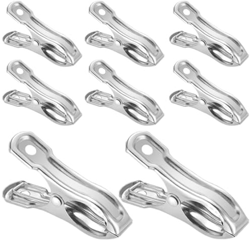 CLISPEED Pinzas de Fijación para Invernadero de Acero Inoxidable, Clips Metálicos Resistentes para Red de Sombreado y Toldos, Tamaño Pequeño, Pack de 20 Unidades para Jardín y Huerto