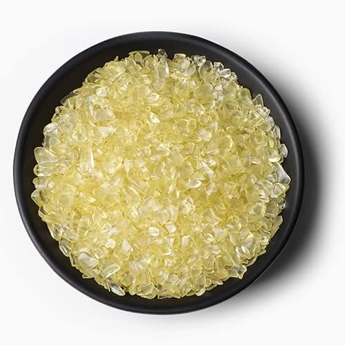 Pietra naturale da 3 a 5 mm, quarzo di ghiaia di agat, diaspri minerali, pietra burattata per la decorazione dell'acquario, n. 39, vetro giallo, 20 g