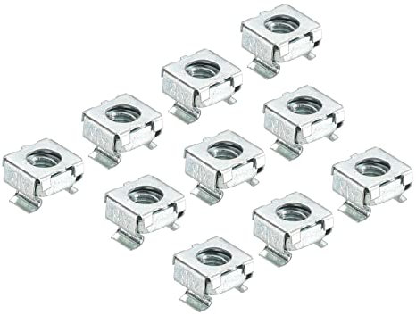 PATIKIL M6 Jaula Tuercas Carbono Acero para Servidor Estante Gabinetes, Azul Blanco Paquete de 30