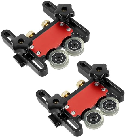 Roulements à rouleaux pour planches plume, en alliage d'aluminium à double roulement multi-usages pour planches plume, pour table de sciage, presse, alimenteur, guide en bois (2)