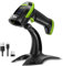 Tera Barcode-Scanner Wireless 2D mit Ständer: Pro-Version mit digitalem Einstellungsbildschirm und Tastenfeld funktioniert mit Bluetooth 2,4G Wireless USB-Kabel extra schnelle Handheld HW0009-Z Grün