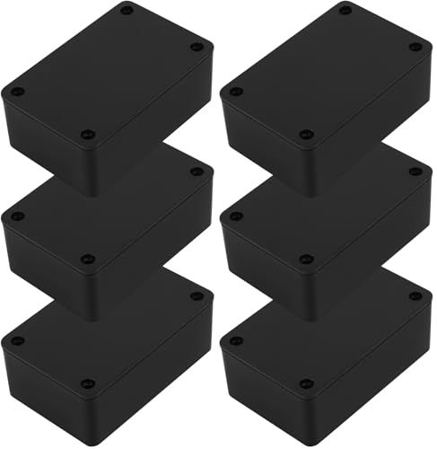 6 Pcs ABS Plastic Waterproof Project Box - Surface-Mounted Adaptable Box, Black/83x54x30mm