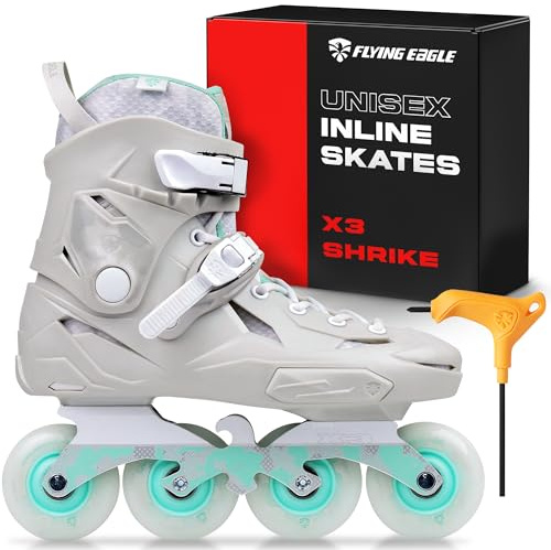 Flying Eagle X3 Shrike Patines en línea - Patines en línea ajustables para hombres y mujeres, patines para exteriores - Blanco (37/38)