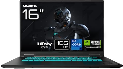 Gigabyte Gaming A16 CVH Portátil – 16,0“, 165Hz WUXGA, Intel Core i7-13620H, NVIDIA RTX 5060, 16GB DDR5 5200MHz, 1 x SSD Gen4 de 1TB, Dos, Garantía de 2 años, Dolby Atmos, Gaming A16 CVHI3ES894SD