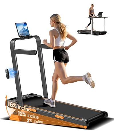 3.0HP Walking Pad with Incline, 10-12KM/H Under Desk Treadmill for Home | 3.0HP Powful Motor, Magnetic Temote & LED Display, 7-layer Running belt, 8 Silicone Supports, Under 45dB, Transport Wheels