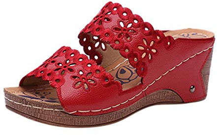 Women's Summer Sandal Wedge Heel – Spartan Sandals Women Summer Shoes Comfortable Nude Feet Chic Walking Mules Casual Barefoot Platform Mule Open Breathable Sandalette