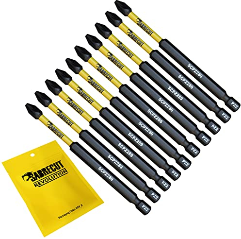 10 x SabreCut SCPZ289_10 89mm PZ2 Magnetic Impact Screwdriver Driver Bits Set Pozi Pozidriv Heavy Duty