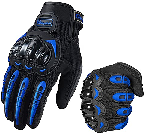 hifrom Motorrad Handschuhe Herren Damen Kinder, Atmungsaktive Touch Screen Fahradhandschuhe, Sport Handschuhe für Motorrad, Radfahren, Camping, Roller (Blau, M)
