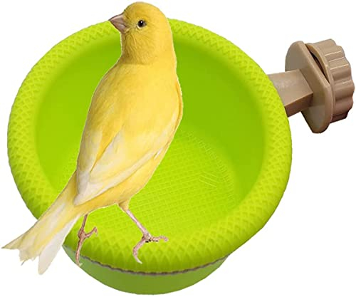 WACURRENTHYD Multi-Function Caged Bird Bath Bird Cage Parrot Supplies Bathing Tub for Canary Finch Budgerigar，Perch Stand(4.5)