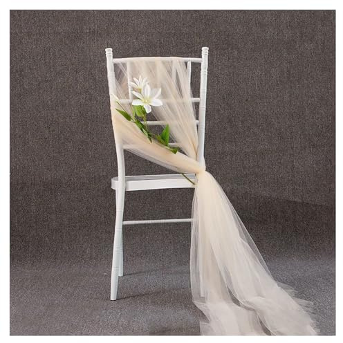 Waltonalice 2 pezzi coprisedie per matrimonio 200X150cm fiocchi per sedie organza tulle fasce per sedie decorazione per navata nuziale fascia per sedia in tessuto organza champagne