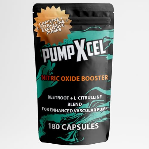 Beetroot Capsules with L-Citrulline, L-Arginine & Caffeine – Pump Xcel Gym Supplement for Men – Supports Nitric Oxide Production & Muscle Pumps – Amino Acid Pre-Workout Booster
