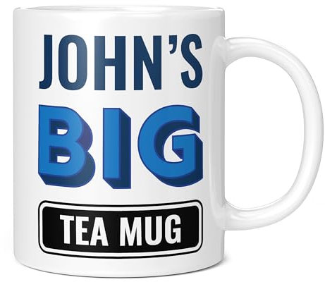 Mug Monster - Personalised Name Big Tea Mug, Custom Father's Day Gift, Customisable Birthday Present for Him, Giant Mugs for Men, Huge Cup Hot Drinks, Oversized Tea Cup, Extra Large Ceramic Gift
