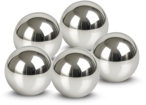 matches21 HOME & HOBBY Lot de 5 boules flottantes décoratives pour mini étang, 5 cm, en acier inoxydable, comme décoration de bassin