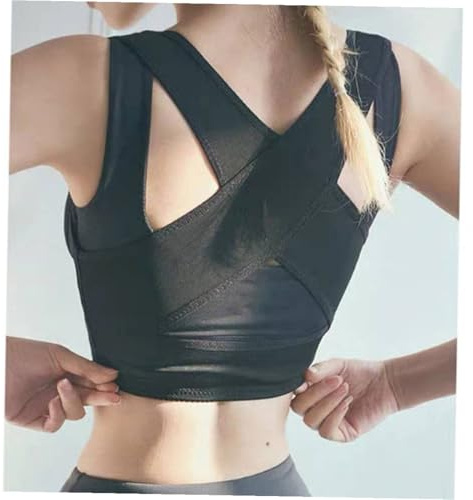 TOYZFRIENDY Ceinture Correctrice de Posture Design Invisible et Confortable Ajustable Taille M en Nylon et Spandex Améliore la Posture Dorsale Noir pour Femme
