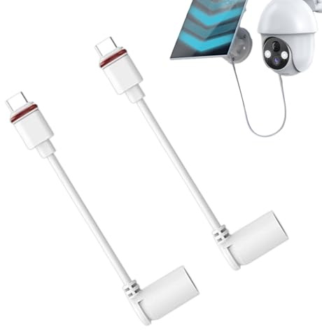 GTFYUDGH Adaptateur Jack Barrel USB-C | 2 Pièces Adaptateur pour Caméra Spotlight | Connecteur d'alimentation pour Appareil Électronique Extérieur,Sécurité Domestique