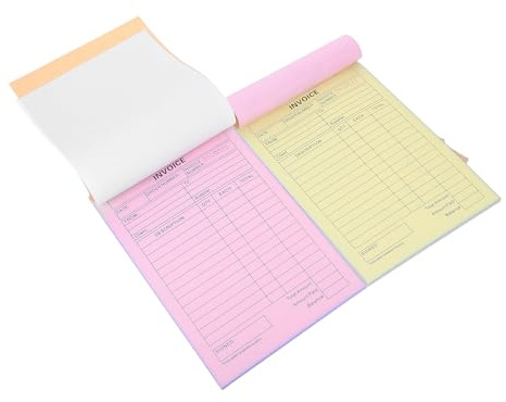 Alipis Bloc de Factures 2 Carnets 20 Exemplaires par Partie Papier sans Carbone pour Gestion des Reçus en Boulangeries et Boutiques de Mode