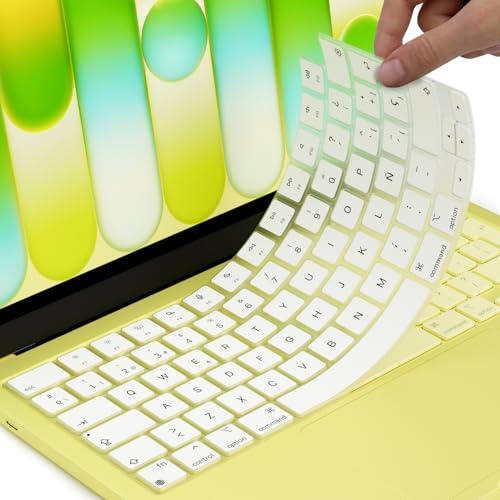 Arisase Ultradünne Silikon-Tastaturabdeckung für MacBook Neo 33 cm (13 Zoll) mit A18 Pro-Chip veröffentlicht im Jahr 2026 & MacBook Pro 14 Zoll mit M5/M4/M3 Chip 2026–2023, Schutzzubehör EU/UK-Layout