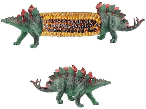 Porta pannocchie di mais, Porta pannocchie di dinosauro con punte in acciaio inossidabile per barbecue, campeggio e picnic, Verde
