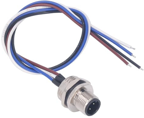 Qudinip 4-stifts M12 Power Jack-uttag Vattentät Panelmonterad Kabel för Fabriksautomation 300 Mm