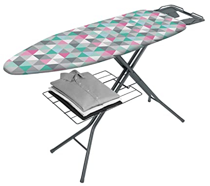 Metaltex ANTARES - Tabla de Planchar, Tapizado TRIANGULOS, Superficie de Planchado: 114x38cm