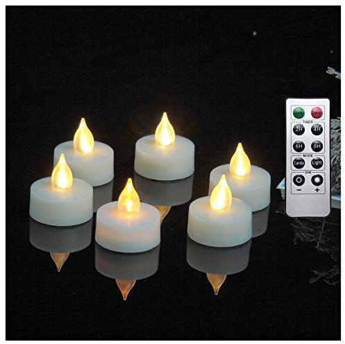 iZAN 6-Pack Flameless LED Battery Operated Tealight Candles with Remote