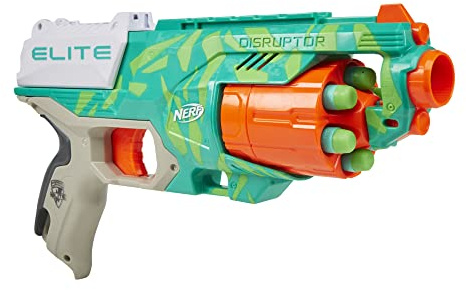 NERF Elite Disruptor Dynamic Green Dart Blaster, Rotating Drum, Slam Fire, Easter Gift for Kids, Kids Outdoor Toys for 8 Year Old Boys & Girls (Amazon Exclusive)