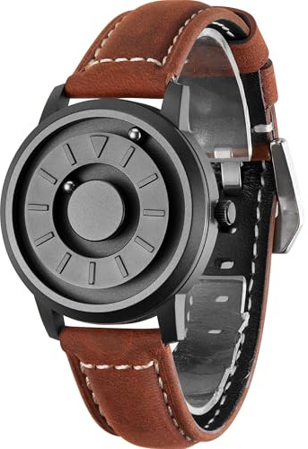 EUTOUR Reloj Magnético para Hombre Design Suizo Cuarzo 3ATM 40mm Cuero