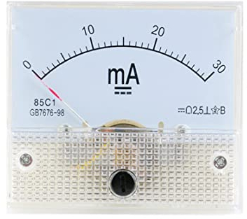JZK Amperímetro de panel amperímetro de 30 mA, medidor analógico de panel de corriente CC 0-30 mA, amperímetro de puntero de corriente CC 85C1, medidor de amperio