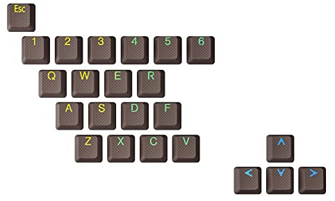 Ranked Set di 23 Tasti in ​​Gomma | Double Shot Traslucido | Profilo OEM per Tastiere da Gioco Meccaniche(Coffee Quartz, 23 Tasti)