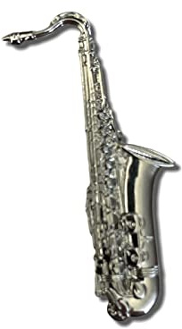GBJUK Pin's chromé 3D avec fermoir papillon pour saxophone