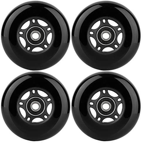 WHEELCOME Ruote per pattini in linea con cuscinetti ABEC-9 e distanziatori galleggianti per pattini a rotelle da hockey, 85A, per interni ed esterni, 64 mm/70 mm/72 mm/76 mm/80 mm, confezione da 4
