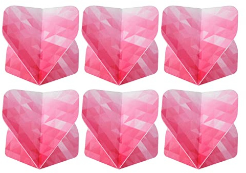 PATIKIL Dardo Alette, 6pz Pet Standard Freccette Accessori Ricambi Ricambi per Morbido Punta Acciaio Punta, Geometrico Stile, Rosa, Bianco