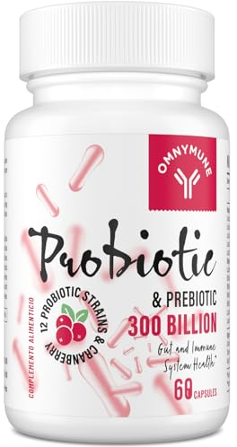 Probióticos para Mujer, 300 Mil Millones UFC, 12 Cepas Diversas + Prebióticos (Arándano, Cúrcuma, Goji) – Salud femenina, Digestiva e Inmunológica, 60 Cápsulas