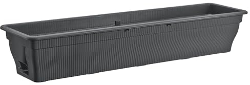 BURI Fioriera Balconiera Con Immagazzinaggio Dell'Acqua 100/80/55 CM - Vaso da Fiori Intemperie Fioriera Con Utilizzo Di Uv-Beständigem Plastica Terracotta, Marrone Scuro (Antracite,100cm)