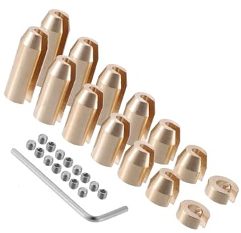 INFINAUTO Brass Wheel Spoke Balance Weights Refill / 14pcs/Set/Gold Tone Stylish Design
