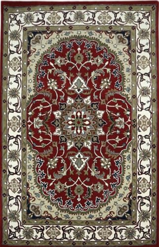 Bidjar Teppich Rot Beige 100% Wolle 200X300 cm Handarbeit Orientteppich T957