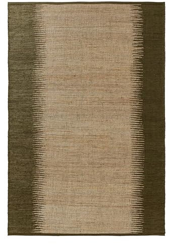 benuta Pure Juteteppich Tulsi - Grün 80x150 cm - Sisal/Jute - Rechteckig & im Style: Vintage, Ethno-Style, Retro - Pflegeleicht für Wohnzimmer Schlafzimmer