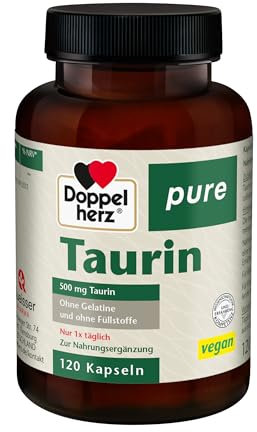 Doppelherz pure Taurin 500 mg pro Kapsel - ohne Füllstoffe - ohne Gelatine - 120 Kapseln