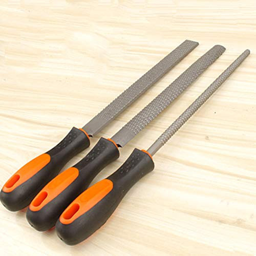 SdaryWare Juego de cinceles, limas para Madera y escofinas con Mango de Goma, Lima de Mano variada con escofina Redonda, escofina semicircular y limas Planas, Kit de limas de Acero