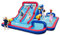 COSTWAY Inflatable Water Park, 5 in 1 Mega Kids Bouncy Castle with Dual Slides, Climbing Wall, Splash Pool, Basketball Rim and Water Cannons, Outdoor Blow Up Bounce House